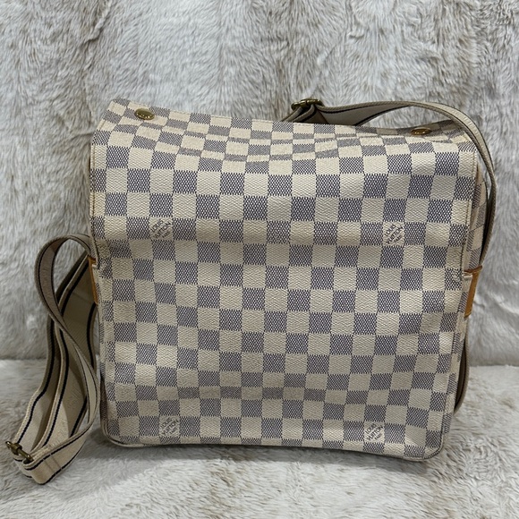 Louis Vuitton Gray and Cream Checkered Messenger Bag - Picture 1 of 7